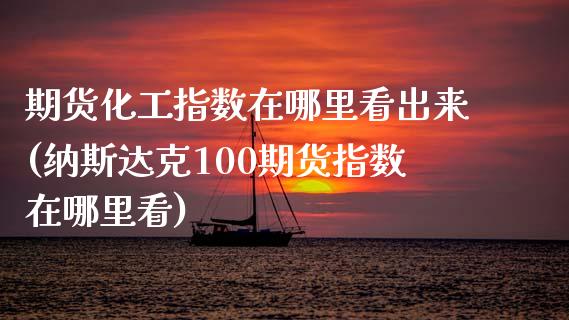 期货化工指数在哪里看出来(纳斯达克100期货指数在哪里看) (https://www.njaxzs.com/) 期货行情 第1张