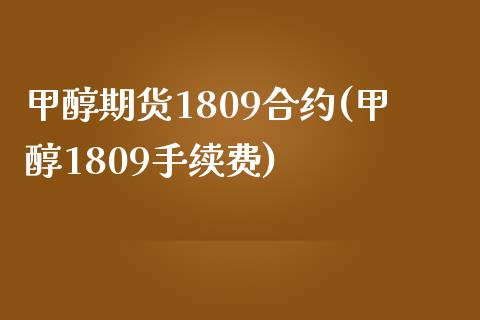 甲醇期货1809合约(甲醇1809手续费) (https://www.njaxzs.com/) 期货投资 第1张