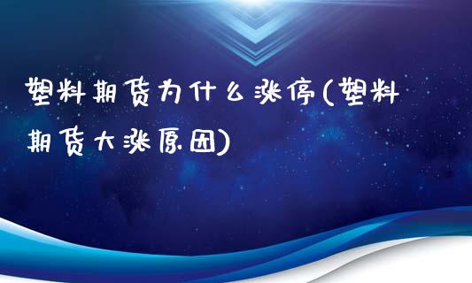 塑料期货为什么涨停(塑料期货大涨原因) (https://www.njaxzs.com/) 期货行情 第1张