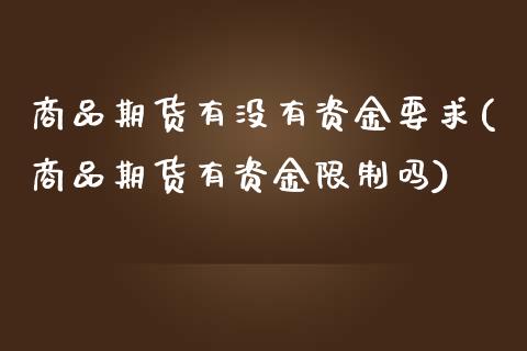 商品期货有没有资金要求(商品期货有资金限制吗) (https://www.njaxzs.com/) 期货行情 第1张