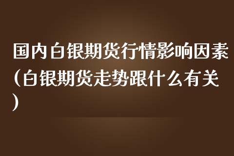 国内白银期货行情影响因素(白银期货走势跟什么有关) (https://www.njaxzs.com/) 内盘期货 第1张