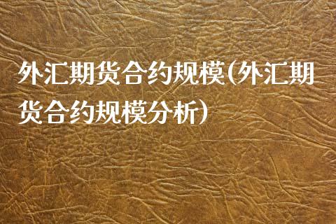 外汇期货合约规模(外汇期货合约规模分析) (https://www.njaxzs.com/) 期货行情 第1张