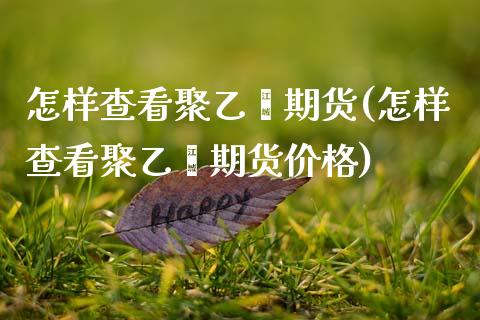 怎样查看聚乙烯期货(怎样查看聚乙烯期货价格) (https://www.njaxzs.com/) 期货行情 第1张