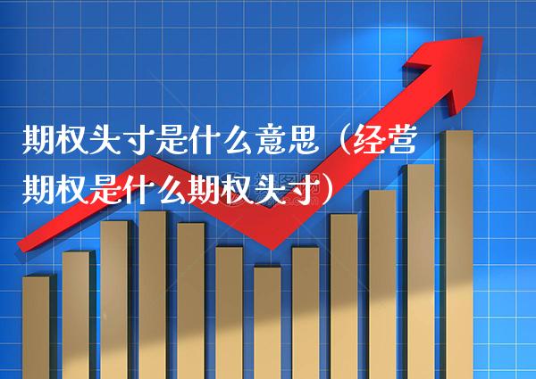 期权头寸是什么意思（经营期权是什么期权头寸） (https://www.njaxzs.com/) 期货直播间 第1张
