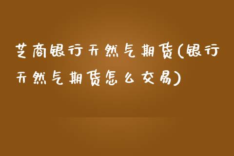 芝商银行天然气期货(银行天然气期货怎么交易) (https://www.njaxzs.com/) 内盘期货 第1张