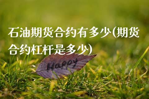 石油期货合约有多少(期货合约杠杆是多少) (https://www.njaxzs.com/) 期货投资 第1张