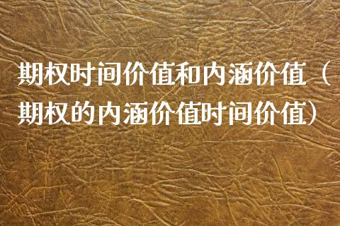 期权时间价值和内涵价值（期权的内涵价值时间价值） (https://www.njaxzs.com/) 内盘期货 第1张