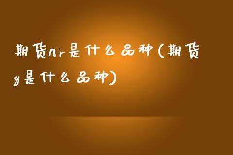 期货nr是什么品种(期货y是什么品种) (https://www.njaxzs.com/) 期货直播间 第1张