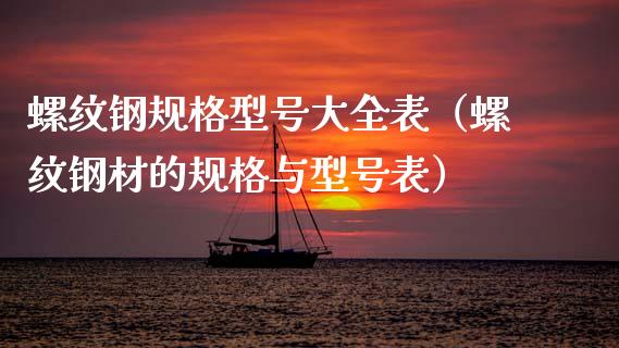 螺纹钢规格型号大全表（螺纹钢材的规格与型号表） (https://www.njaxzs.com/) 期货直播间 第1张