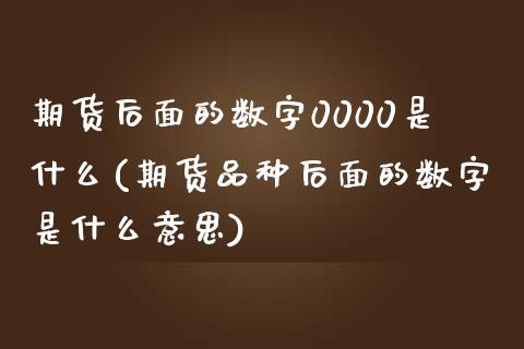 期货后面的数字0000是什么(期货品种后面的数字是什么意思) (https://www.njaxzs.com/) 期货行情 第1张