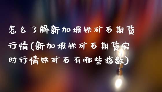 怎么了解新加坡铁矿石期货行情(新加坡铁矿石期货实时行情铁矿石有哪些指数) (https://www.njaxzs.com/) 原油期货 第1张