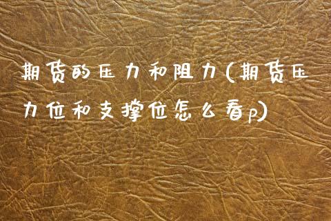 期货的压力和阻力(期货压力位和支撑位怎么看p) (https://www.njaxzs.com/) 原油期货 第1张