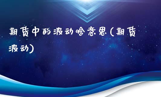 期货中的波动啥意思(期货波动) (https://www.njaxzs.com/) 期货行情 第1张