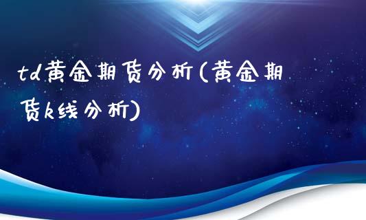 td黄金期货分析(黄金期货k线分析) (https://www.njaxzs.com/) 黄金期货 第1张