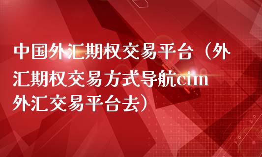 中国外汇期权交易平台（外汇期权交易方式导航cim外汇交易平台去） (https://www.njaxzs.com/) 期货直播间 第1张