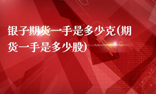银子期货一手是多少克(期货一手是多少股) (https://www.njaxzs.com/) 期货直播间 第1张
