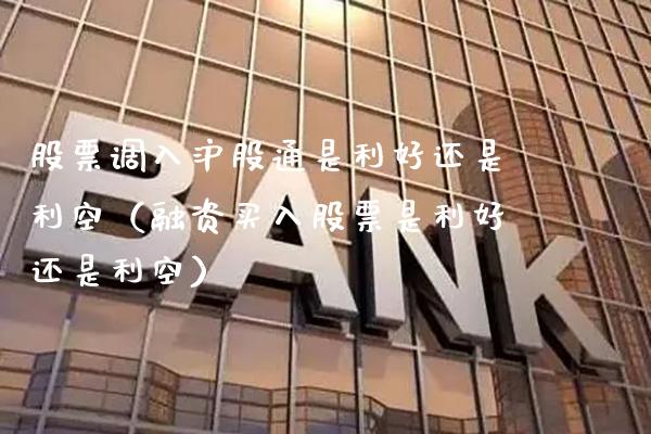 股票调入沪股通是利好还是利空（融资买入股票是利好还是利空） (https://www.njaxzs.com/) 内盘期货 第1张