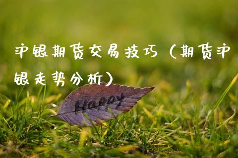 沪银期货交易技巧（期货沪银走势分析） (https://www.njaxzs.com/) 内盘期货 第1张