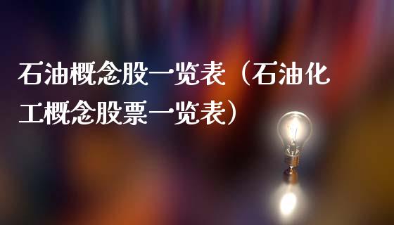 石油概念股一览表（石油化工概念股票一览表） (https://www.njaxzs.com/) 期货行情 第1张