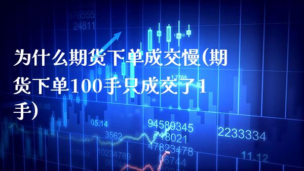 为什么期货下单成交慢(期货下单100手只成交了1手) (https://www.njaxzs.com/) 期货投资 第1张