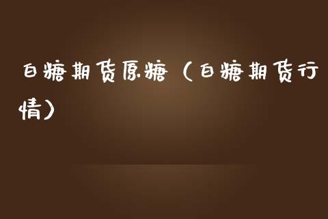 白糖期货原糖（白糖期货行情） (https://www.njaxzs.com/) 内盘期货 第1张