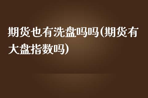 期货也有洗盘吗吗(期货有大盘指数吗) (https://www.njaxzs.com/) 期货直播间 第1张