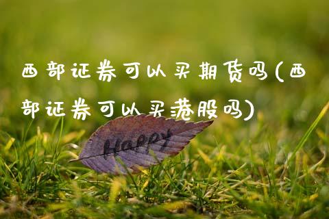 西部证券可以买期货吗(西部证券可以买港股吗) (https://www.njaxzs.com/) 内盘期货 第1张