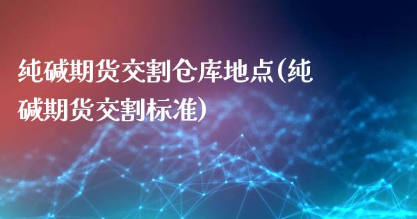 纯碱期货交割仓库地点(纯碱期货交割标准) (https://www.njaxzs.com/) 期货投资 第1张