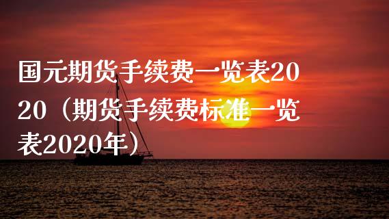 国元期货手续费一览表2020（期货手续费标准一览表2020年） (https://www.njaxzs.com/) 内盘期货 第1张