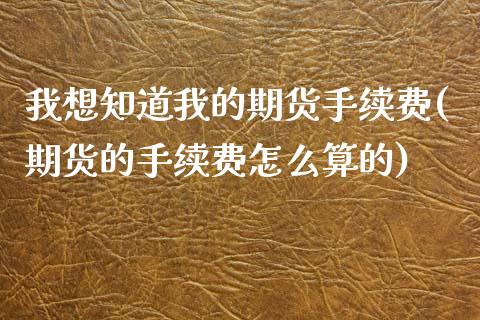 我想知道我的期货手续费(期货的手续费怎么算的) (https://www.njaxzs.com/) 期货行情 第1张