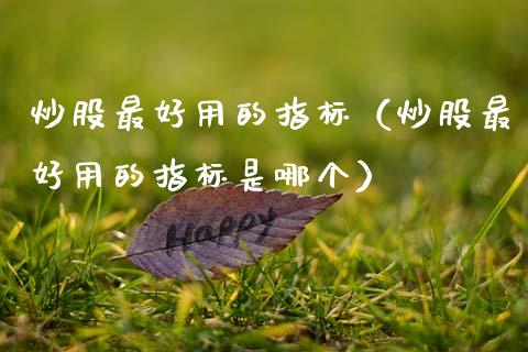 炒股最好用的指标（炒股最好用的指标是哪个） (https://www.njaxzs.com/) 内盘期货 第1张