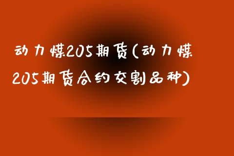 动力煤205期货(动力煤205期货合约交割品种) (https://www.njaxzs.com/) 期货直播间 第1张