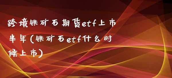 跨境铁矿石期货etf上市半年(铁矿石etf什么时候上市) (https://www.njaxzs.com/) 期货投资 第1张