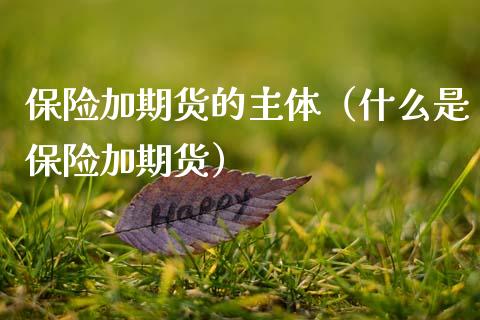 保险加期货的主体（什么是保险加期货） (https://www.njaxzs.com/) 黄金期货 第1张