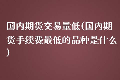 国内期货交易量低(国内期货手续费最低的品种是什么) (https://www.njaxzs.com/) 黄金期货 第1张