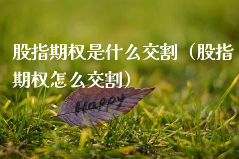 股指期权是什么交割（股指期权怎么交割） (https://www.njaxzs.com/) 黄金期货 第1张