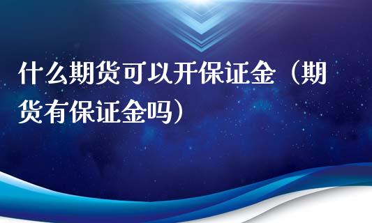 什么期货可以开保证金（期货有保证金吗） (https://www.njaxzs.com/) 原油期货 第1张