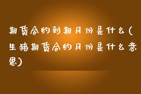 期货合约到期月份是什么(生猪期货合约月份是什么意思) (https://www.njaxzs.com/) 期货开户 第1张