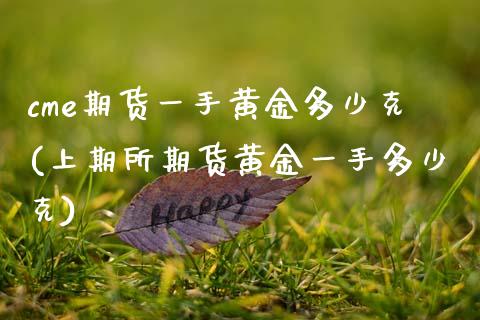cme期货一手黄金多少克(上期所期货黄金一手多少克) (https://www.njaxzs.com/) 原油期货 第1张