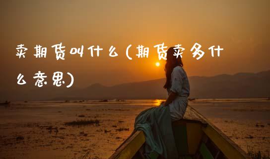 卖期货叫什么(期货卖多什么意思) (https://www.njaxzs.com/) 黄金期货 第1张