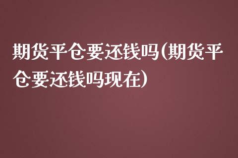 期货平仓要还钱吗(期货平仓要还钱吗现在) (https://www.njaxzs.com/) 期货开户 第1张
