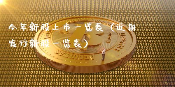 今年新股上市一览表（近期发行新股一览表） (https://www.njaxzs.com/) 内盘期货 第1张