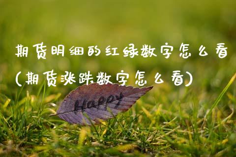 期货明细的红绿数字怎么看(期货涨跌数字怎么看) (https://www.njaxzs.com/) 期货行情 第1张
