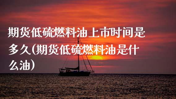 期货低硫燃料油上市时间是多久(期货低硫燃料油是什么油) (https://www.njaxzs.com/) 黄金期货 第1张