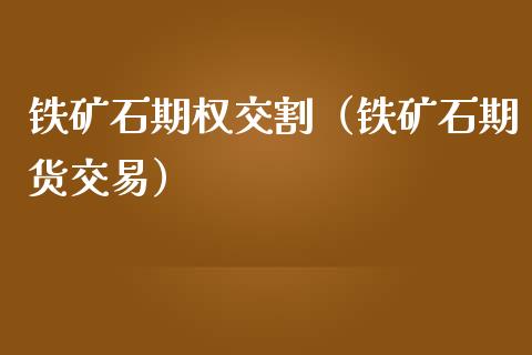 铁矿石期权交割（铁矿石期货交易） (https://www.njaxzs.com/) 内盘期货 第1张