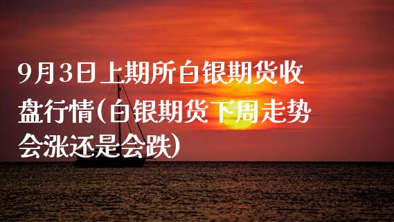 9月3日上期所白银期货收盘行情(白银期货下周走势会涨还是会跌) (https://www.njaxzs.com/) 内盘期货 第1张