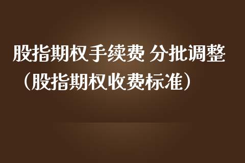 股指期权手续费 分批调整（股指期权收费标准） (https://www.njaxzs.com/) 期货直播间 第1张