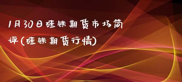 1月30日硅铁期货市场简评(硅铁期货行情) (https://www.njaxzs.com/) 期货行情 第1张