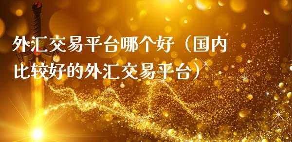 外汇交易平台哪个好（国内比较好的外汇交易平台） (https://www.njaxzs.com/) 黄金期货 第1张