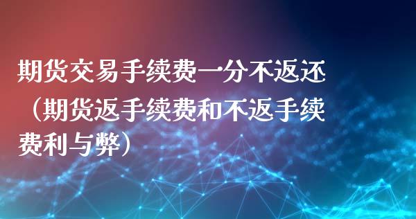期货交易手续费一分不返还（期货返手续费和不返手续费利与弊） (https://www.njaxzs.com/) 内盘期货 第1张